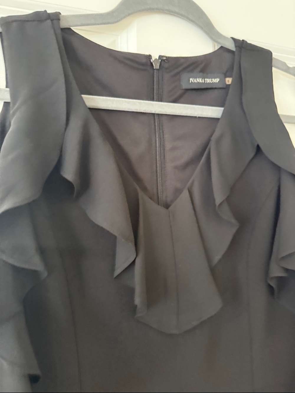 Black Ruffle Mini Dress - Picture 2 of 4